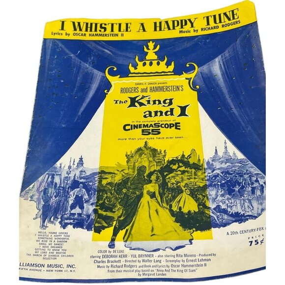 Vintage Sheet Music "I Whistle A Happy Tune" from "The King and I" Rodgers READ - Picture 1 of 9